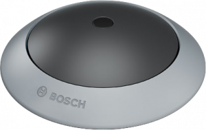 A round, gray, sensor with a label that says "BOSCH" imprinted on it.